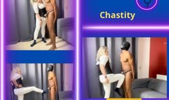 Chastity slave debut in ballbusting