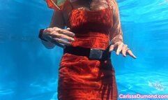 Carissa underwater in heels with scuba and ankle bondage