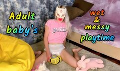 DIAPER: Adult baby Mia Mimi wet and messy playtime(720p)