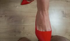 Red High Heels Balbusting POV