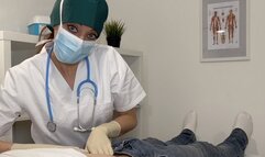 Nurse check your abdomen with surgical gloves (MOV)