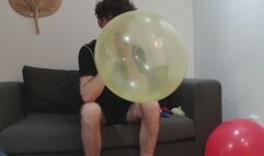 Ethan blow 4 balloons tight and pop them