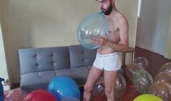 Herkan blow to pop balloons and burst the room