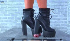 Dancing On His Cock & Balls In My Monster Platform Boots - Slave Cam - 1107SLAVE