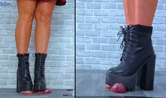 Dancing On His Cock & Balls In My Monster Platform Boots - Split Cam - 1107SPLIT