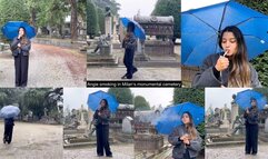 Angie smoking in Milan’s monumental cemetery