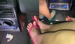 ONE HOUR OF SEXY DRIVING WITH CINICLUU AND FLAKAX WEARING FLIPFLOPS AND SNEAKERS MP4 480P