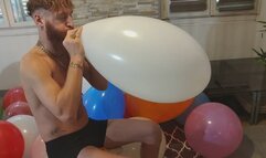 Adam blow to pop 3 balloons