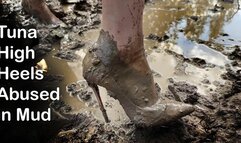 TUNA High heels in deep mud, wet high heels, ruined high heels, high heels got stuck in mud