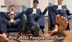 POV: Boss FootJob and Spit