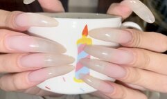 #124 - Long natural nails on cup