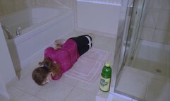 Aya Scarlett - Full Video - Aya Hogtied on the Bathroom Floor