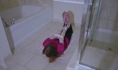 Aya Scarlett - Part 2 - Aya Hogtied on the Bathroom Floor