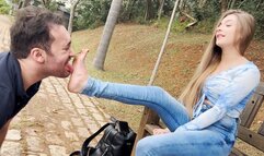 Dirty Feet Humiliatiton in Public ! 4K