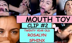 Teen Newbie Rosalyn Sphinx tries deepthroating GAGGING for first time w Dirty old man MOUTH TOY CLIP #2