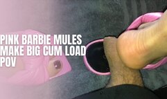 Pink Barbie Mules - Big Cum Load POV