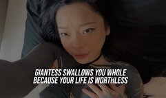 Giantess Swallows You Whole Because Your Life Is Worthless