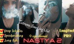 Nastya Speedsmokes 4 Cigs at Home