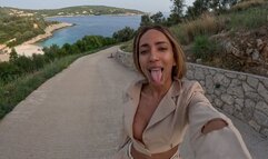 Cum Walk on the island with Luna Black