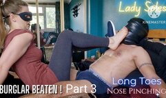 Burglar Beaten! Part 3 - Trapped in the Trample Board Sweaty Foot Worship