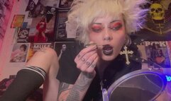 your goth stepsis glitterqueen1999 gives you JOI before her concert taboo fetish goth cum countdown lipstick fetish lip fetish