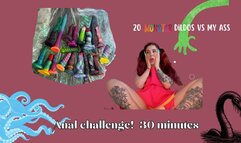 1 girl vs 20 monster dildos! anal training