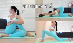 Yoga and meditation in blue leggings - live stream