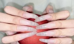 #132 - Close up clear nails on apple