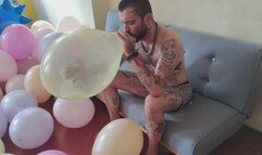 Matty blow to pop 5 balloons