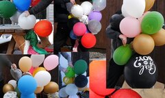 Rick John Popping alot of Helium Balloons outside