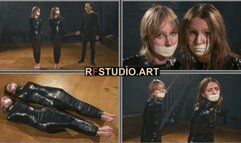 Mandy and Bramble - Double Tight PVC Mummification Part 1 - Jumping Training (FULL HD MP4)