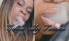 Catch My Smoke- Ebony Femdom Goddess Rosie Reed Luxurious Smoke Fetish In Fur Coat And Leather Gloves- 1080p HD