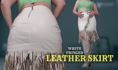 White Fringed Leather Skirt