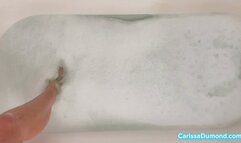 Carissa in the bathtub nude with bubbles