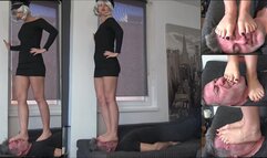 ELIZABETH - I love to DESTROY your face under my feet 2 - BRUTAL face trampling, face kicking, throat standing, foot domination