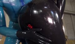 Horny rubber doll used in a lost place