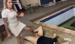 Patricia Ballbusting Outdoor and Humiliation ! PART 3