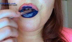 Deep Blue Lips: Sophia Sylvan Lipstick Fetish 720p mp4