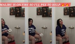 MALIBU IS ON FIRE SO I WILL PEE TO HELP