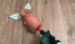 Inflating Fairy Onahole with Balloon in Her Pussy [size difference, belly bulge, expansion, inflation, sex toys, mini girl, fairy fetish]