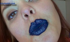 Deep Blue Lips: Sophia Sylvan Lipstick Fetish 780p mp4