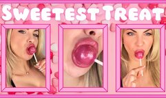 Sweetest Treat 720MP4 - Pretty Goddess licks and sucks on a lollipop with her big full lips , teasing you with her pretty face and lips