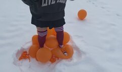 Quick snowy balloon garland stomping