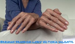 Lady Victoria Valente - Cashmere outfit, beautiful hands, short fingernails, close-ups, Joi