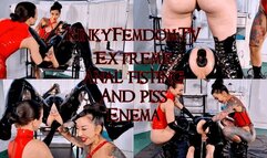 Extreme Double Anal Fisting and Piss Enema 4K ft Latex Mistress Youko Miss Flora Maz Morbid - medical fetish