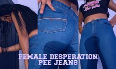 Female desperation pee jeans