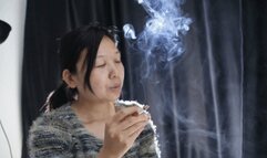 Asian models puking smoke