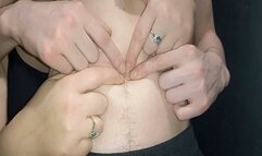 Double fucking of a man's belly button WMV