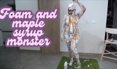 Foam and maple syrup monster