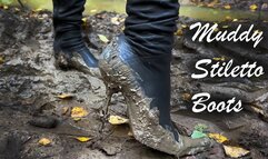 High Heels Boots Forest Walk, High Heels Boots in Mud, Dirty Boots, Muddy High Heels Boots